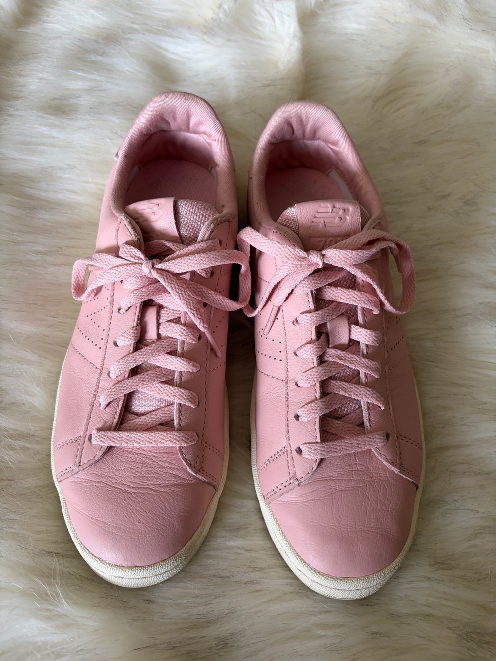 New Balance for Jcrew Pink Leather Low-Top Sneakers - Women's